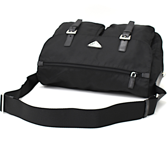 Prada plate nylon triangle triangular bag black shoulder - Picture 7 of 9